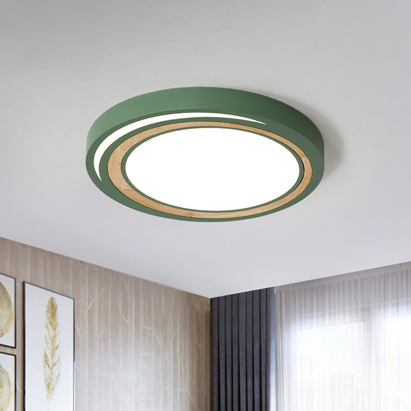 Acrylic Circle LED Ceiling Mount Light Macaron Style Ceiling Lamp for Boys Girls Bedroom Clearhalo 'Ceiling Lights' 'Close To Ceiling Lights' 'Close to ceiling' 'Flush mount' Lighting' 1796849