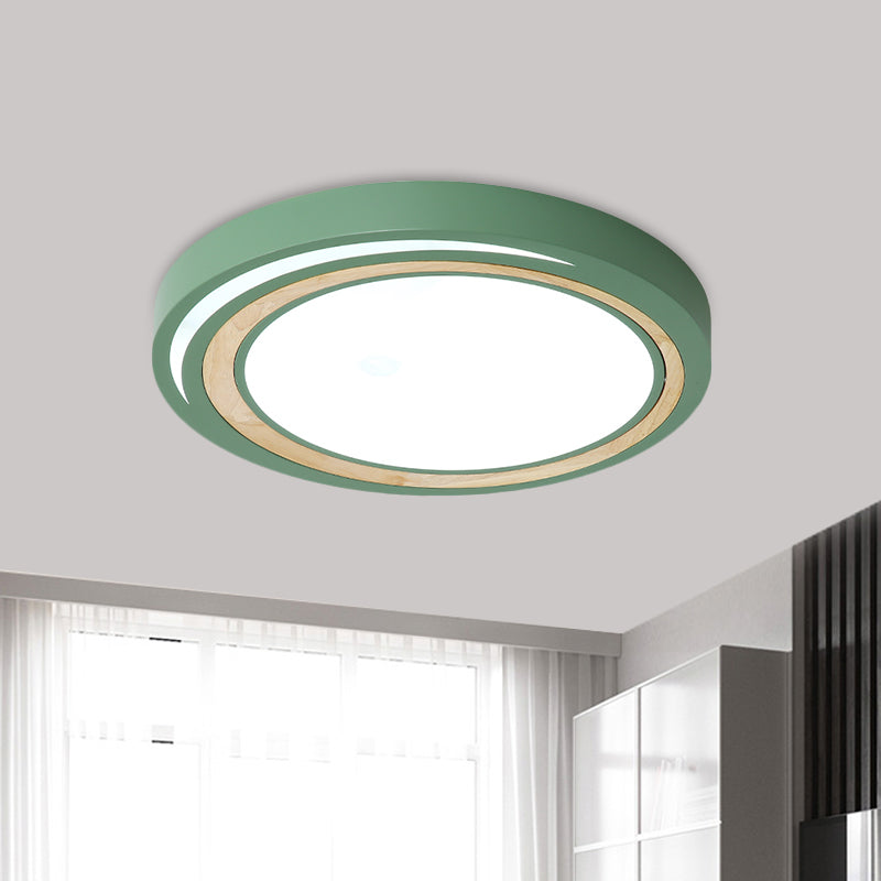 Acrylic Circle LED Ceiling Mount Light Macaron Style Ceiling Lamp for Boys Girls Bedroom Clearhalo 'Ceiling Lights' 'Close To Ceiling Lights' 'Close to ceiling' 'Flush mount' Lighting' 1796850