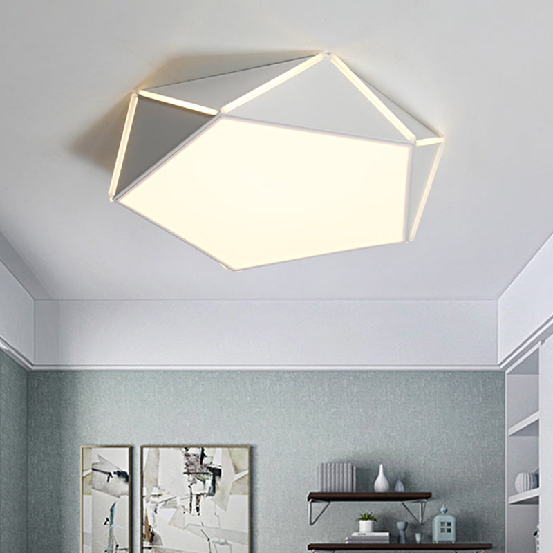 Pentagon Living Room Flush Mount Light Acrylic Nordic LED Ceiling Lamp with Triangle Panel Clearhalo 'Ceiling Lights' 'Close To Ceiling Lights' 'Close to ceiling' 'Flush mount' Lighting' 1796857