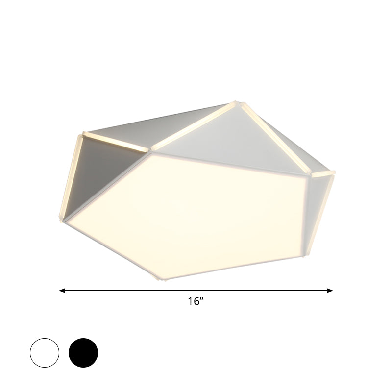 Pentagon Living Room Flush Mount Light Acrylic Nordic LED Ceiling Lamp with Triangle Panel Clearhalo 'Ceiling Lights' 'Close To Ceiling Lights' 'Close to ceiling' 'Flush mount' Lighting' 1796860