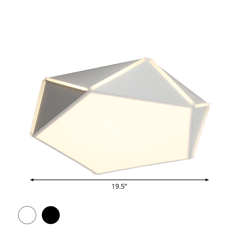 Pentagon Living Room Flush Mount Light Acrylic Nordic LED Ceiling Lamp with Triangle Panel Clearhalo 'Ceiling Lights' 'Close To Ceiling Lights' 'Close to ceiling' 'Flush mount' Lighting' 1796861