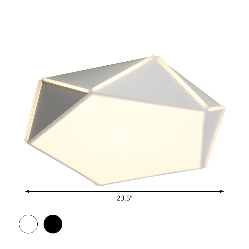 Pentagon Living Room Flush Mount Light Acrylic Nordic LED Ceiling Lamp with Triangle Panel Clearhalo 'Ceiling Lights' 'Close To Ceiling Lights' 'Close to ceiling' 'Flush mount' Lighting' 1796862