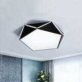 Pentagon Living Room Flush Mount Light Acrylic Nordic LED Ceiling Lamp with Triangle Panel Black Clearhalo 'Ceiling Lights' 'Close To Ceiling Lights' 'Close to ceiling' 'Flush mount' Lighting' 1796863