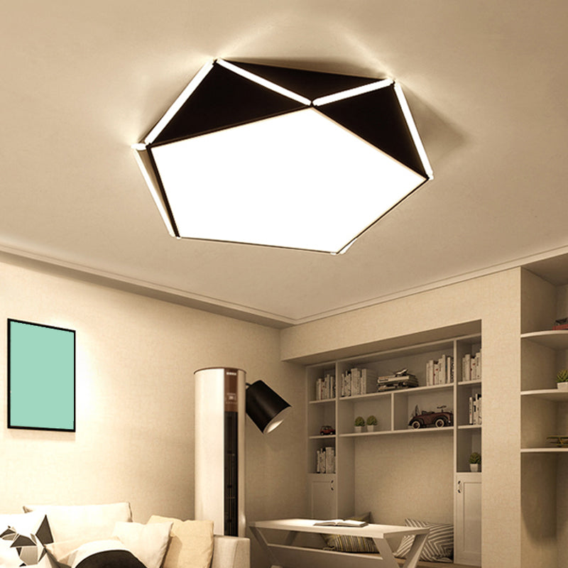 Pentagon Living Room Flush Mount Light Acrylic Nordic LED Ceiling Lamp with Triangle Panel Clearhalo 'Ceiling Lights' 'Close To Ceiling Lights' 'Close to ceiling' 'Flush mount' Lighting' 1796864