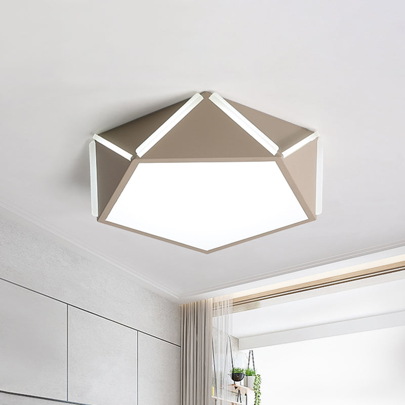 Child Bedroom Pentagonal Flushmount Light Acrylic Metal Modern LED Ceiling Lamp Clearhalo 'Ceiling Lights' 'Close To Ceiling Lights' 'Close to ceiling' 'Flush mount' Lighting' 1796868