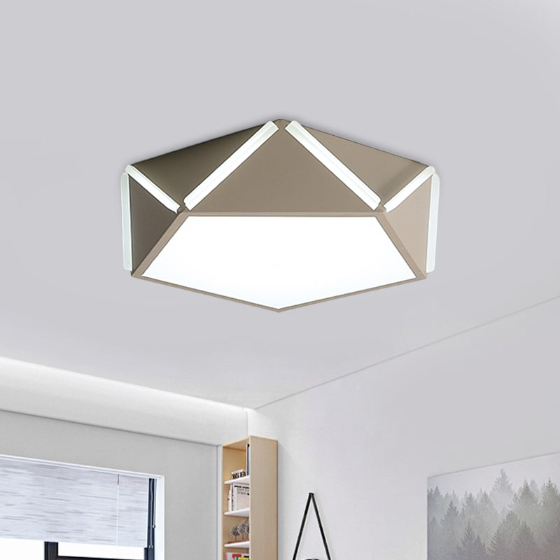 Child Bedroom Pentagonal Flushmount Light Acrylic Metal Modern LED Ceiling Lamp Clearhalo 'Ceiling Lights' 'Close To Ceiling Lights' 'Close to ceiling' 'Flush mount' Lighting' 1796869