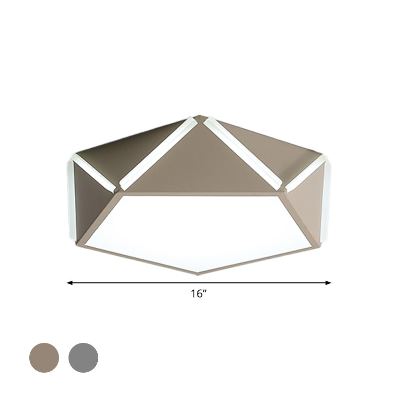 Child Bedroom Pentagonal Flushmount Light Acrylic Metal Modern LED Ceiling Lamp Clearhalo 'Ceiling Lights' 'Close To Ceiling Lights' 'Close to ceiling' 'Flush mount' Lighting' 1796871