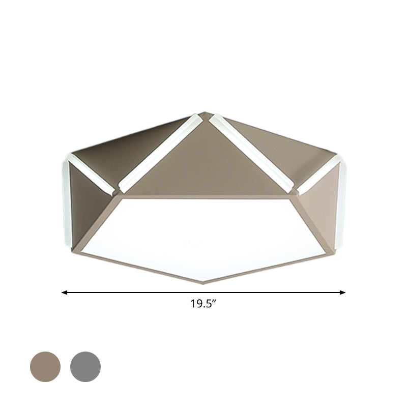 Child Bedroom Pentagonal Flushmount Light Acrylic Metal Modern LED Ceiling Lamp Clearhalo 'Ceiling Lights' 'Close To Ceiling Lights' 'Close to ceiling' 'Flush mount' Lighting' 1796872