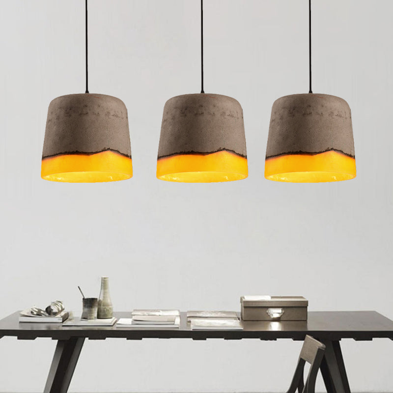 Cement and Resin Bucket Pendant Lamp Industrial 1 Head Restaurant Hanging Lamp in Grey Clearhalo 'Ceiling Lights' 'Modern Pendants' 'Modern' 'Pendant Lights' 'Pendants' Lighting' 1797072