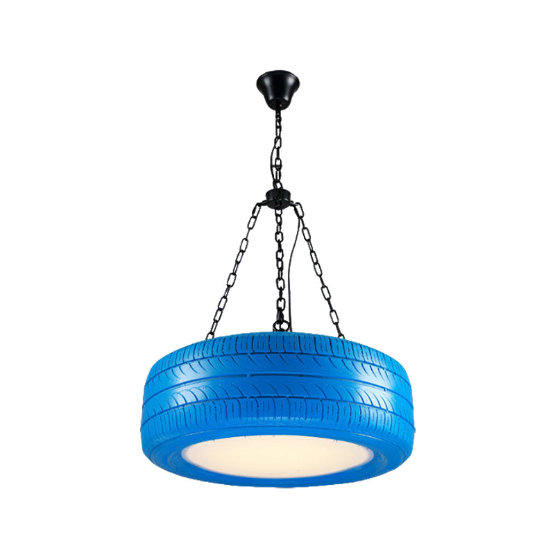 Creative Industrial Hanging Light Car Tire Rubber Chandelier with Hanging Chain for Bar Clearhalo 'Ceiling Lights' 'Chandeliers' Lighting' options 1797088