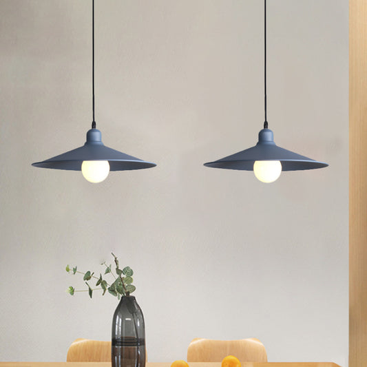 Shallow Cone Factory Hanging Lamp Metal Single Light Nordic Stylish Pendant Light Clearhalo 'Art Deco Pendants' 'Cast Iron' 'Ceiling Lights' 'Ceramic' 'Crystal' 'Industrial Pendants' 'Industrial' 'Metal' 'Middle Century Pendants' 'Pendant Lights' 'Pendants' 'Tiffany' Lighting' 1797199