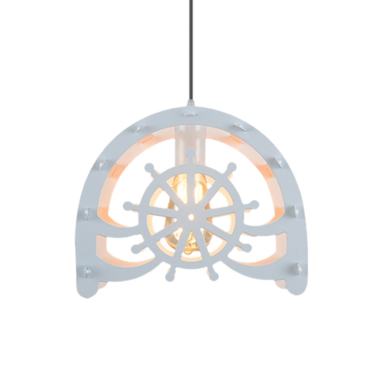 Restaurant Cafe Waterwheel Pendant Light Metallic 1 Light Creative Industrial Suspension Light Clearhalo 'Ceiling Lights' 'Pendant Lights' 'Pendants' Lighting' 1797367