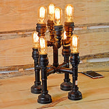 Steampunk Open Bulb Table Lamp Multi Light Metallic Table Lighting in Black for Restaurant, 8.5"/14" Width Clearhalo 'Lamps' 'Table Lamps' Lighting' 1797399