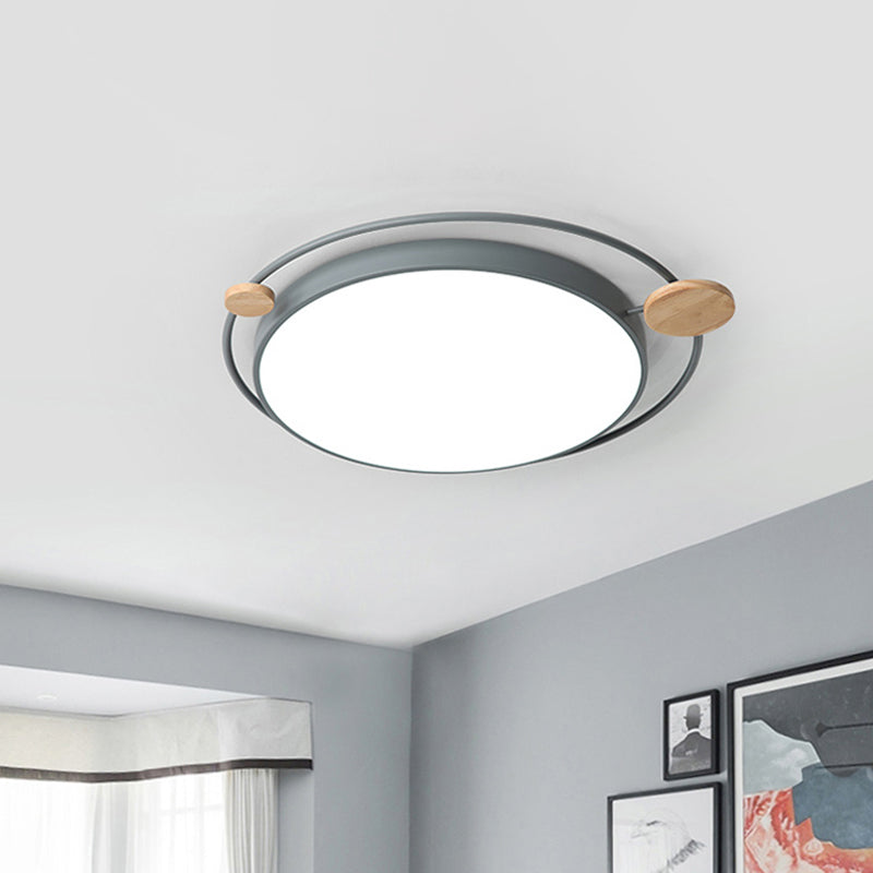 Grey/White Planet Flush Mount Light Simple Style LED Metallic Close to Ceiling Lighting, 19.5"/23.5" Width Grey Clearhalo 'Ceiling Lights' 'Close To Ceiling Lights' 'Close to ceiling' 'Flush mount' Lighting' 1804436