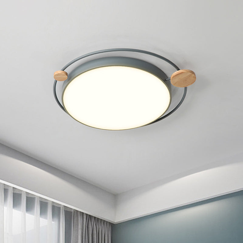 Grey/White Planet Flush Mount Light Simple Style LED Metallic Close to Ceiling Lighting, 19.5"/23.5" Width Clearhalo 'Ceiling Lights' 'Close To Ceiling Lights' 'Close to ceiling' 'Flush mount' Lighting' 1804437