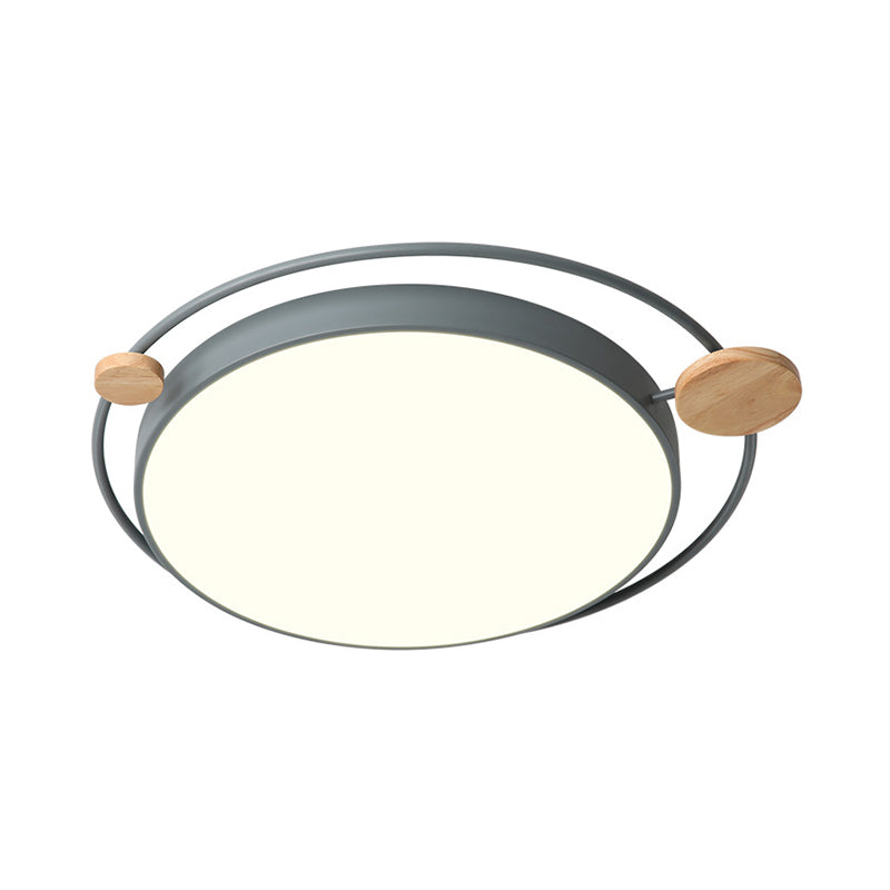 Grey/White Planet Flush Mount Light Simple Style LED Metallic Close to Ceiling Lighting, 19.5"/23.5" Width Clearhalo 'Ceiling Lights' 'Close To Ceiling Lights' 'Close to ceiling' 'Flush mount' Lighting' 1804438