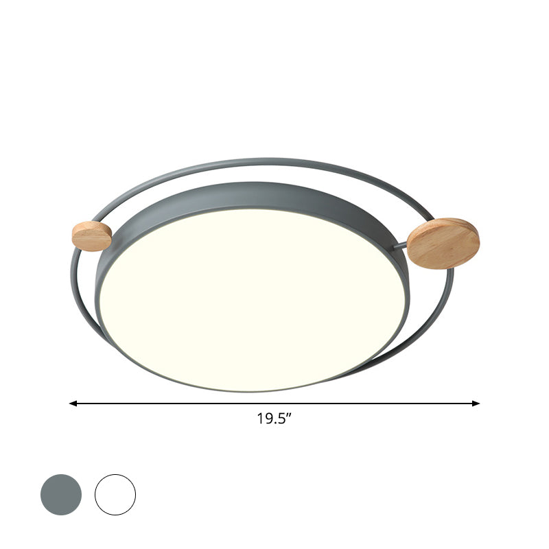 Grey/White Planet Flush Mount Light Simple Style LED Metallic Close to Ceiling Lighting, 19.5"/23.5" Width Clearhalo 'Ceiling Lights' 'Close To Ceiling Lights' 'Close to ceiling' 'Flush mount' Lighting' 1804439