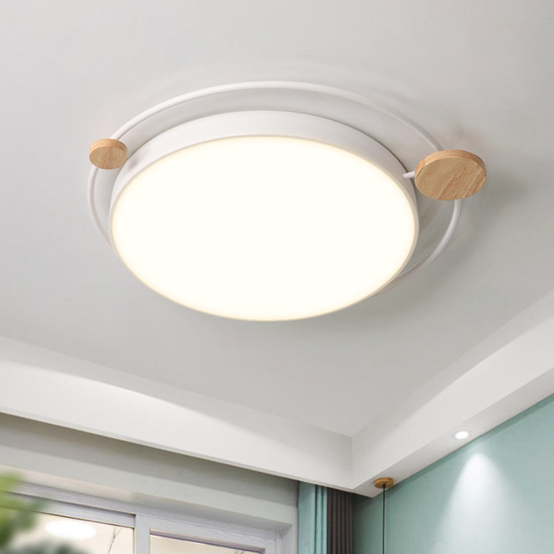 Grey/White Planet Flush Mount Light Simple Style LED Metallic Close to Ceiling Lighting, 19.5"/23.5" Width White Clearhalo 'Ceiling Lights' 'Close To Ceiling Lights' 'Close to ceiling' 'Flush mount' Lighting' 1804441