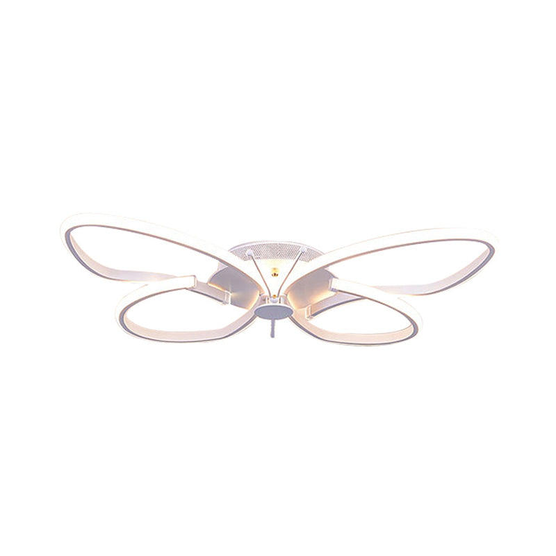 Butterfly Girls Bedroom Flush Mount Aluminum Modern LED Close to Ceiling Light in Warm/White/Natural Light Clearhalo 'Ceiling Lights' 'Close To Ceiling Lights' 'Close to ceiling' 'Flush mount' Lighting' 1804497