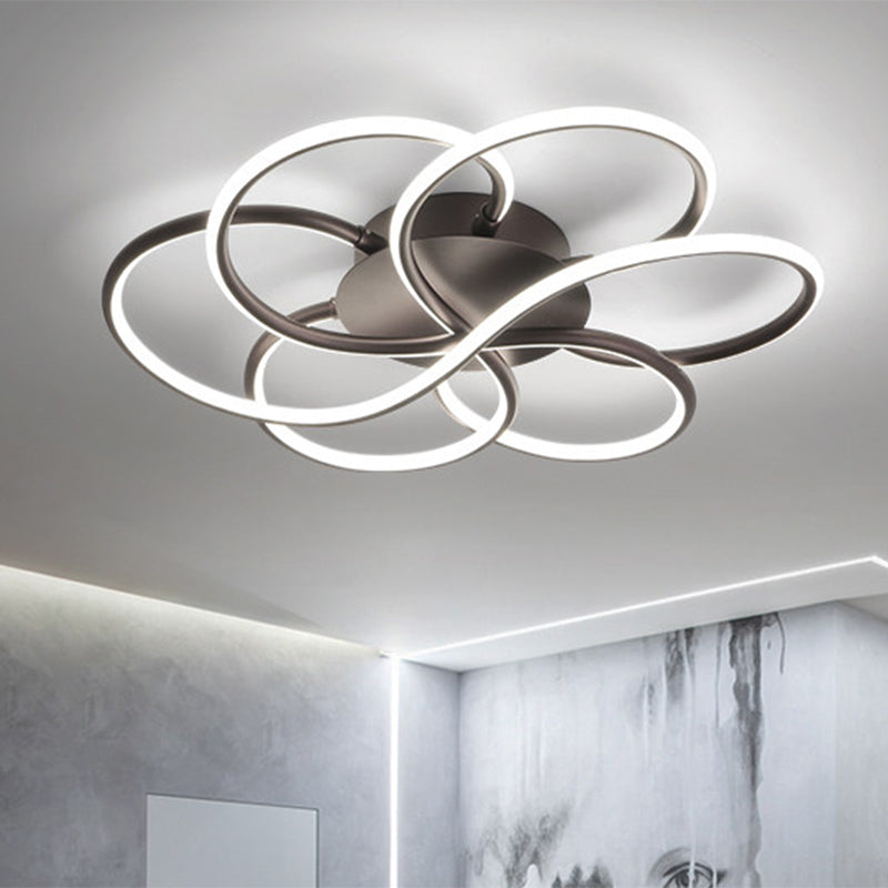 Aluminum Blossom Ceiling Flush Light Modern Brown LED Flushmount Lighting for Hotel Clearhalo 'Ceiling Lights' 'Close To Ceiling Lights' 'Close to ceiling' 'Flush mount' Lighting' 1804608