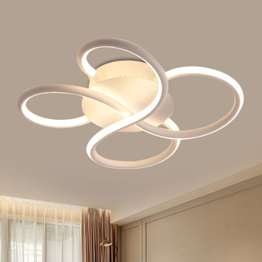 White Flower-Like Flush Mount Lamp Minimalism Metallic LED Ceiling Light Fixture for Bedroom White Clearhalo 'Ceiling Lights' 'Close To Ceiling Lights' 'Close to ceiling' 'Flush mount' Lighting' 1804647