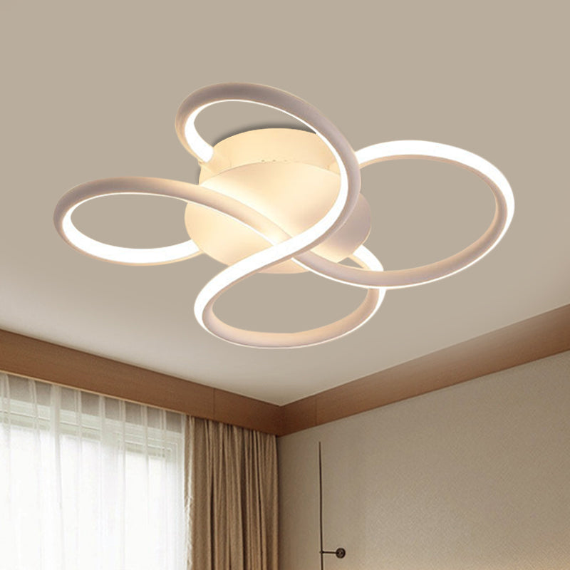 White Flower-Like Flush Mount Lamp Minimalism Metallic LED Ceiling Light Fixture for Bedroom Clearhalo 'Ceiling Lights' 'Close To Ceiling Lights' 'Close to ceiling' 'Flush mount' Lighting' 1804648