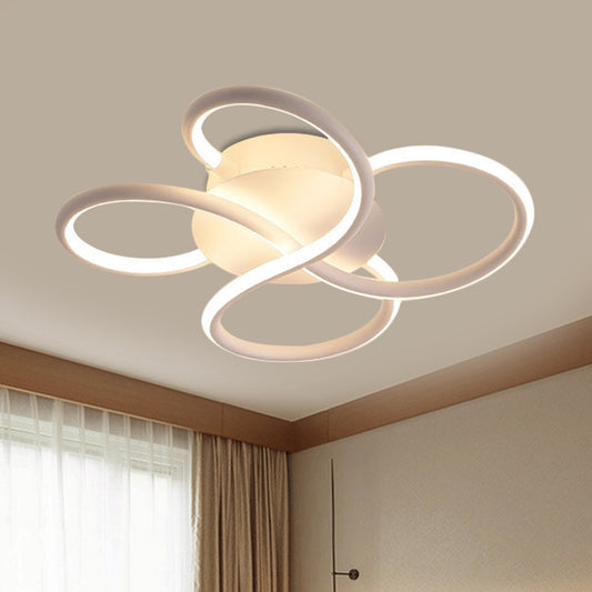 White Flower-Like Flush Mount Lamp Minimalism Metallic LED Ceiling Light Fixture for Bedroom Clearhalo 'Ceiling Lights' 'Close To Ceiling Lights' 'Close to ceiling' 'Flush mount' Lighting' 1804648