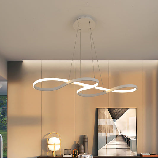 Metallic Twining Chandelier Lamp Simplicity Black/White/Gold LED Pendant Lighting Fixture in Warm/White Light Clearhalo 'Ceiling Lights' 'Chandeliers' 'Modern Chandeliers' 'Modern' Lighting' 1804753
