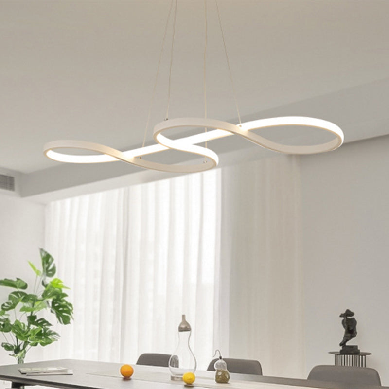 Metallic Twining Chandelier Lamp Simplicity Black/White/Gold LED Pendant Lighting Fixture in Warm/White Light Clearhalo 'Ceiling Lights' 'Chandeliers' 'Modern Chandeliers' 'Modern' Lighting' 1804754