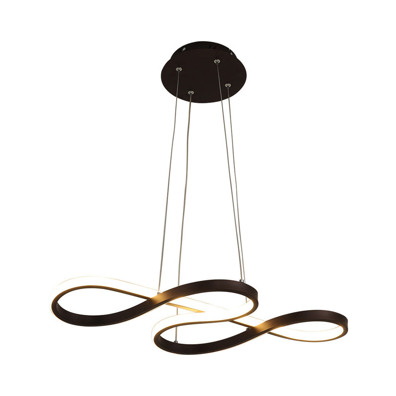 Metallic Twining Chandelier Lamp Simplicity Black/White/Gold LED Pendant Lighting Fixture in Warm/White Light Clearhalo 'Ceiling Lights' 'Chandeliers' 'Modern Chandeliers' 'Modern' Lighting' 1804760