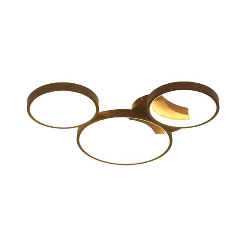 Bubble Rings Metal Flush Mount Light Modern 3/4/5-Head Black Surface Mounted LED Ceiling Light Clearhalo 'Ceiling Lights' 'Close To Ceiling Lights' 'Close to ceiling' 'Flush mount' Lighting' 1804802