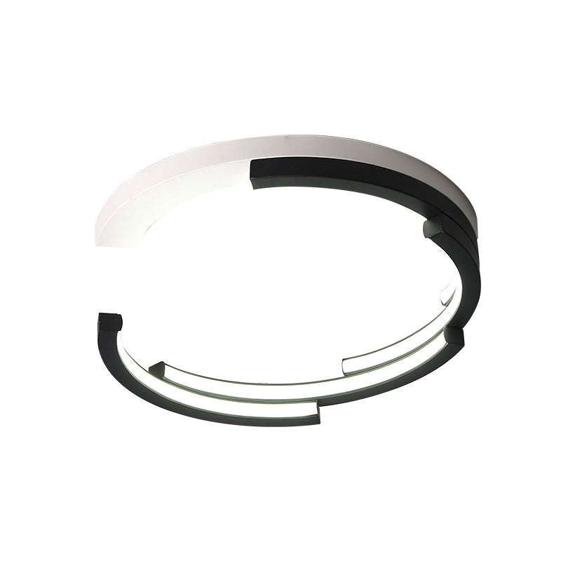 C-Shaped Living Room Flush Ceiling Light Acrylic 16"/19.5" Wide LED Minimalist Flushmount in Black, White/3 Color Light Clearhalo 'Ceiling Lights' 'Close To Ceiling Lights' 'Close to ceiling' 'Flush mount' Lighting' 1804897