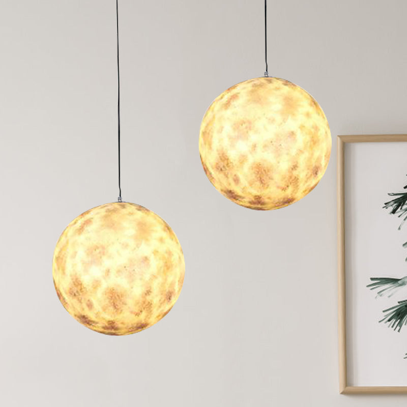 1 Light Dining Room Pendant Lamp Creative Yellow/Orange/Blue Suspended Lighting Fixture with Planet Resin Shade Clearhalo 'Ceiling Lights' 'Pendant Lights' 'Pendants' Lighting' 1804953