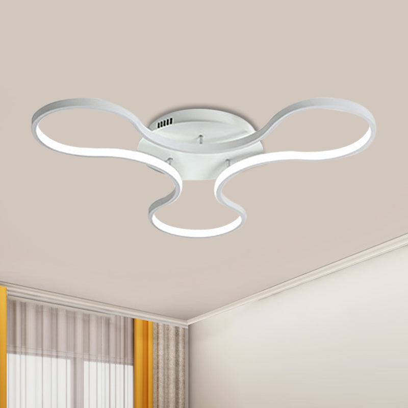 Fidget Spinner Shaped Ceiling Flush Simplicity Metal White LED Flush Mount Light for Boys Room, 23"/29" Width Clearhalo 'Ceiling Lights' 'Close To Ceiling Lights' 'Close to ceiling' 'Semi-flushmount' Lighting' 1804969