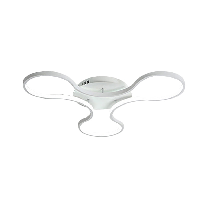 Fidget Spinner Shaped Ceiling Flush Simplicity Metal White LED Flush Mount Light for Boys Room, 23"/29" Width Clearhalo 'Ceiling Lights' 'Close To Ceiling Lights' 'Close to ceiling' 'Semi-flushmount' Lighting' 1804970