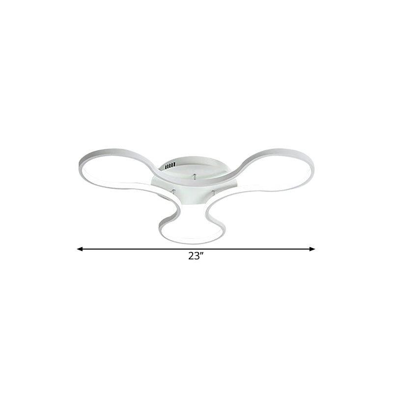 Fidget Spinner Shaped Ceiling Flush Simplicity Metal White LED Flush Mount Light for Boys Room, 23"/29" Width Clearhalo 'Ceiling Lights' 'Close To Ceiling Lights' 'Close to ceiling' 'Semi-flushmount' Lighting' 1804971