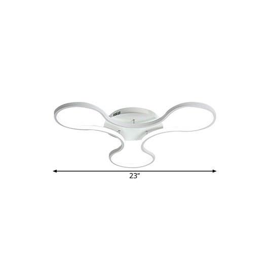 Fidget Spinner Shaped Ceiling Flush Simplicity Metal White LED Flush Mount Light for Boys Room, 23"/29" Width Clearhalo 'Ceiling Lights' 'Close To Ceiling Lights' 'Close to ceiling' 'Semi-flushmount' Lighting' 1804971