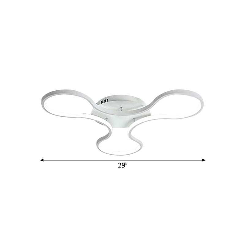 Fidget Spinner Shaped Ceiling Flush Simplicity Metal White LED Flush Mount Light for Boys Room, 23"/29" Width Clearhalo 'Ceiling Lights' 'Close To Ceiling Lights' 'Close to ceiling' 'Semi-flushmount' Lighting' 1804972