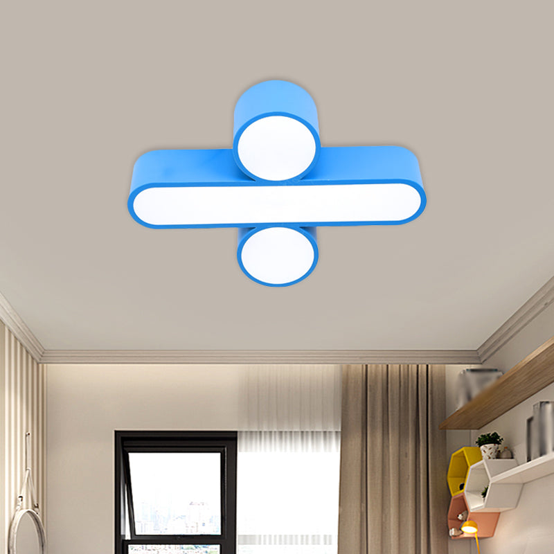 Nordic LED Flushmount Lighting Red/Blue/Green Mathematical Notation Ceiling Lamp with Metal Shade Clearhalo 'Ceiling Lights' 'Close To Ceiling Lights' 'Close to ceiling' 'Flush mount' Lighting' 1805035