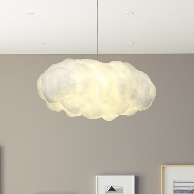 Cloud Hanging Light Kit Minimalism Cotton 1 Head White Pendant Lighting in Warm/White Light Clearhalo 'Ceiling Lights' 'Pendant Lights' 'Pendants' Lighting' 1805068