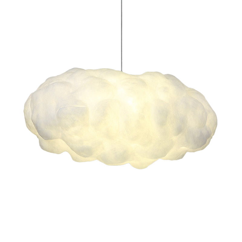 Cloud Hanging Light Kit Minimalism Cotton 1 Head White Pendant Lighting in Warm/White Light Clearhalo 'Ceiling Lights' 'Pendant Lights' 'Pendants' Lighting' 1805069