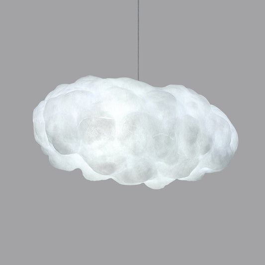 Cloud Hanging Light Kit Minimalism Cotton 1 Head White Pendant Lighting in Warm/White Light Clearhalo 'Ceiling Lights' 'Pendant Lights' 'Pendants' Lighting' 1805070