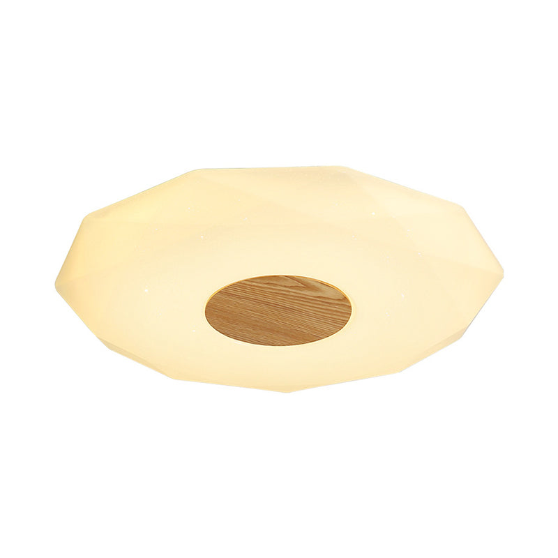 Polygon Acrylic Flush Mount Lamp Modernism 14.5"/18.5"/22.5" Width LED White Ceiling Flush in Warm/White Light Clearhalo 'Ceiling Lights' 'Close To Ceiling Lights' 'Close to ceiling' 'Flush mount' Lighting' 1805095