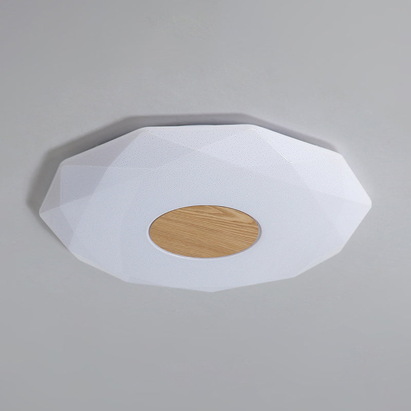 Polygon Acrylic Flush Mount Lamp Modernism 14.5"/18.5"/22.5" Width LED White Ceiling Flush in Warm/White Light Clearhalo 'Ceiling Lights' 'Close To Ceiling Lights' 'Close to ceiling' 'Flush mount' Lighting' 1805096