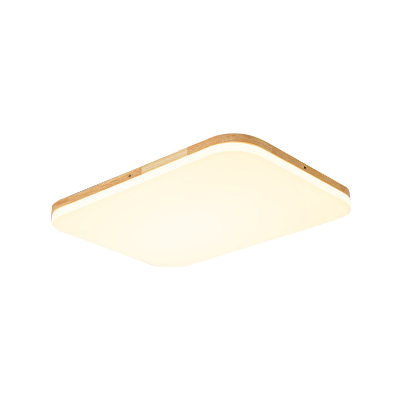 Rectangle Ceiling Flush Simple Acrylic 25.5"/34" Long Beige Flush Mount Light Fixture for Living Room Clearhalo 'Ceiling Lights' 'Close To Ceiling Lights' 'Close to ceiling' 'Flush mount' Lighting' 1805127