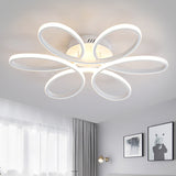 Metallic Flower Frame Flushmount Contemporary LED White Ceiling Flush Mount in Warm/White Light Clearhalo 'Ceiling Lights' 'Close To Ceiling Lights' 'Close to ceiling' 'Flush mount' Lighting' 1805176