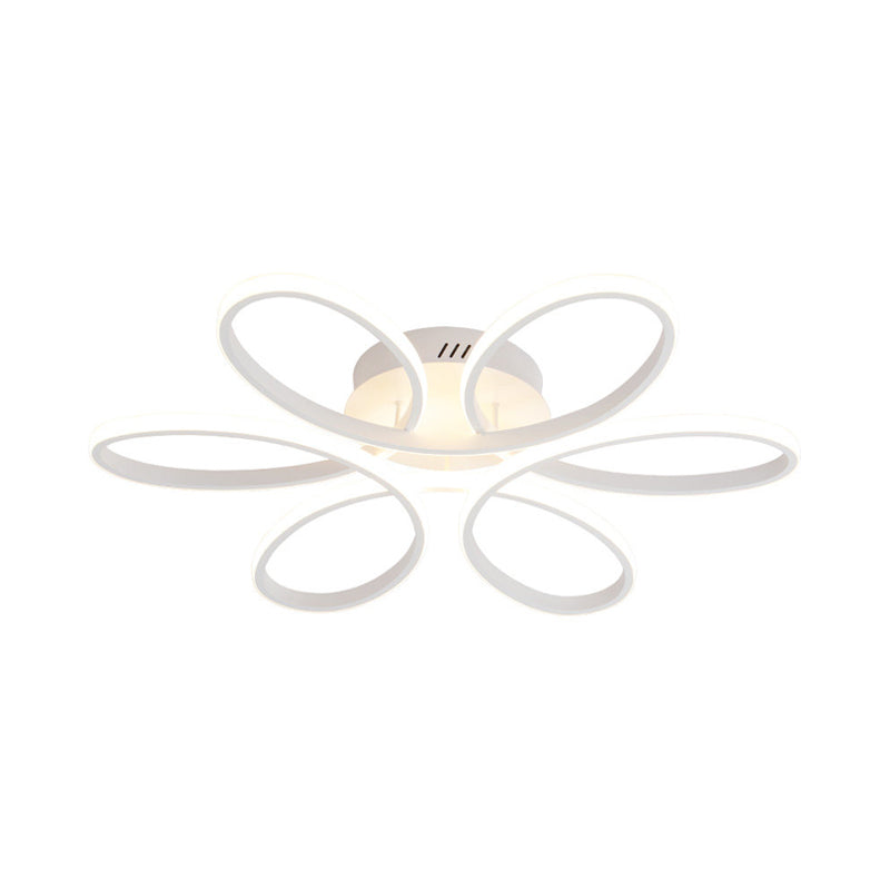 Metallic Flower Frame Flushmount Contemporary LED White Ceiling Flush Mount in Warm/White Light Clearhalo 'Ceiling Lights' 'Close To Ceiling Lights' 'Close to ceiling' 'Flush mount' Lighting' 1805177