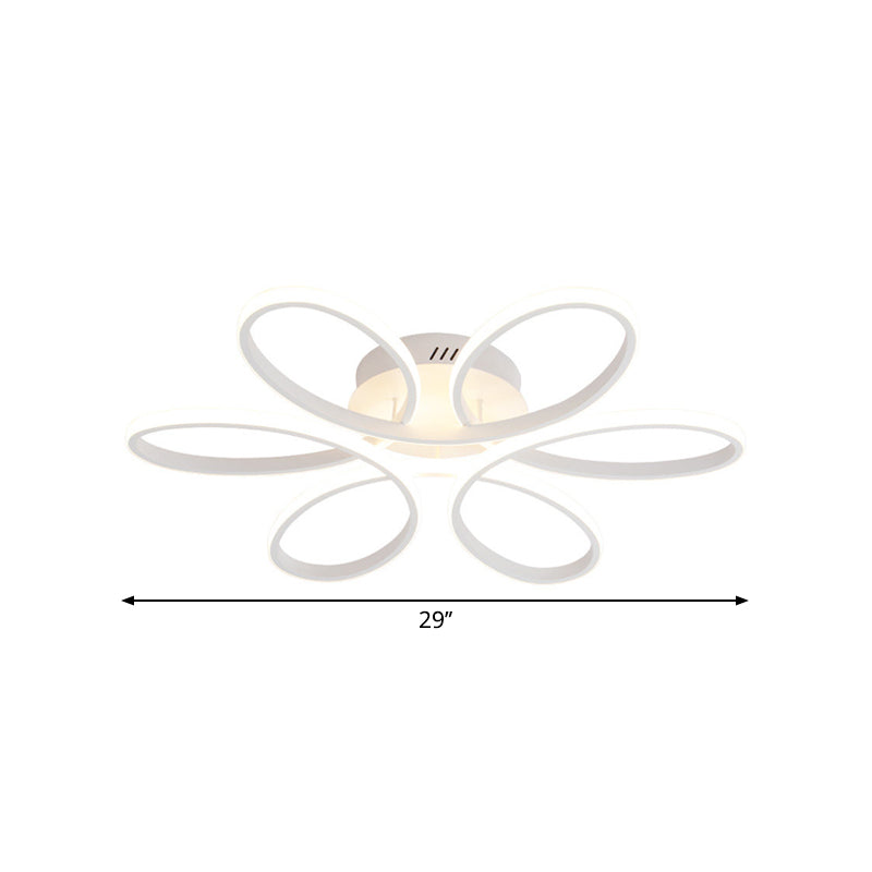 Metallic Flower Frame Flushmount Contemporary LED White Ceiling Flush Mount in Warm/White Light Clearhalo 'Ceiling Lights' 'Close To Ceiling Lights' 'Close to ceiling' 'Flush mount' Lighting' 1805178