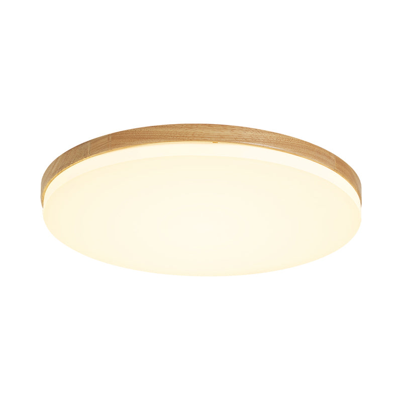 LED Bedroom Flush Mount Light Minimalism Beige Ceiling Lighting with Circular Acrylic Shade, 10"/15"/19" W Clearhalo 'Ceiling Lights' 'Close To Ceiling Lights' 'Close to ceiling' 'Flush mount' Lighting' 1805206