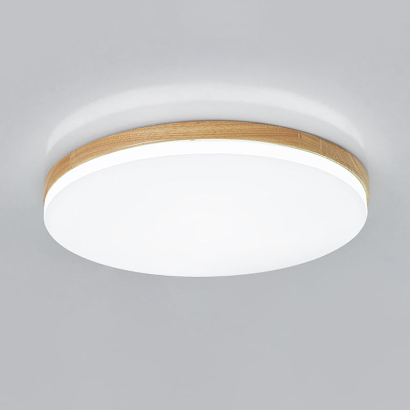 LED Bedroom Flush Mount Light Minimalism Beige Ceiling Lighting with Circular Acrylic Shade, 10"/15"/19" W Clearhalo 'Ceiling Lights' 'Close To Ceiling Lights' 'Close to ceiling' 'Flush mount' Lighting' 1805207